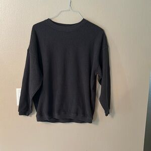 Grey waffle knit sweater